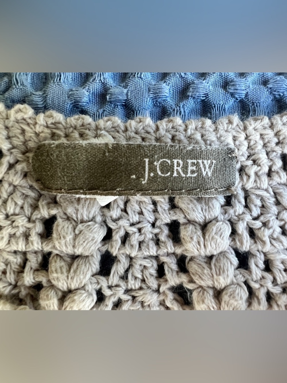 J.Crew Women's Cream Woven Knit V-Neck Sweater - Picture 8 of 8